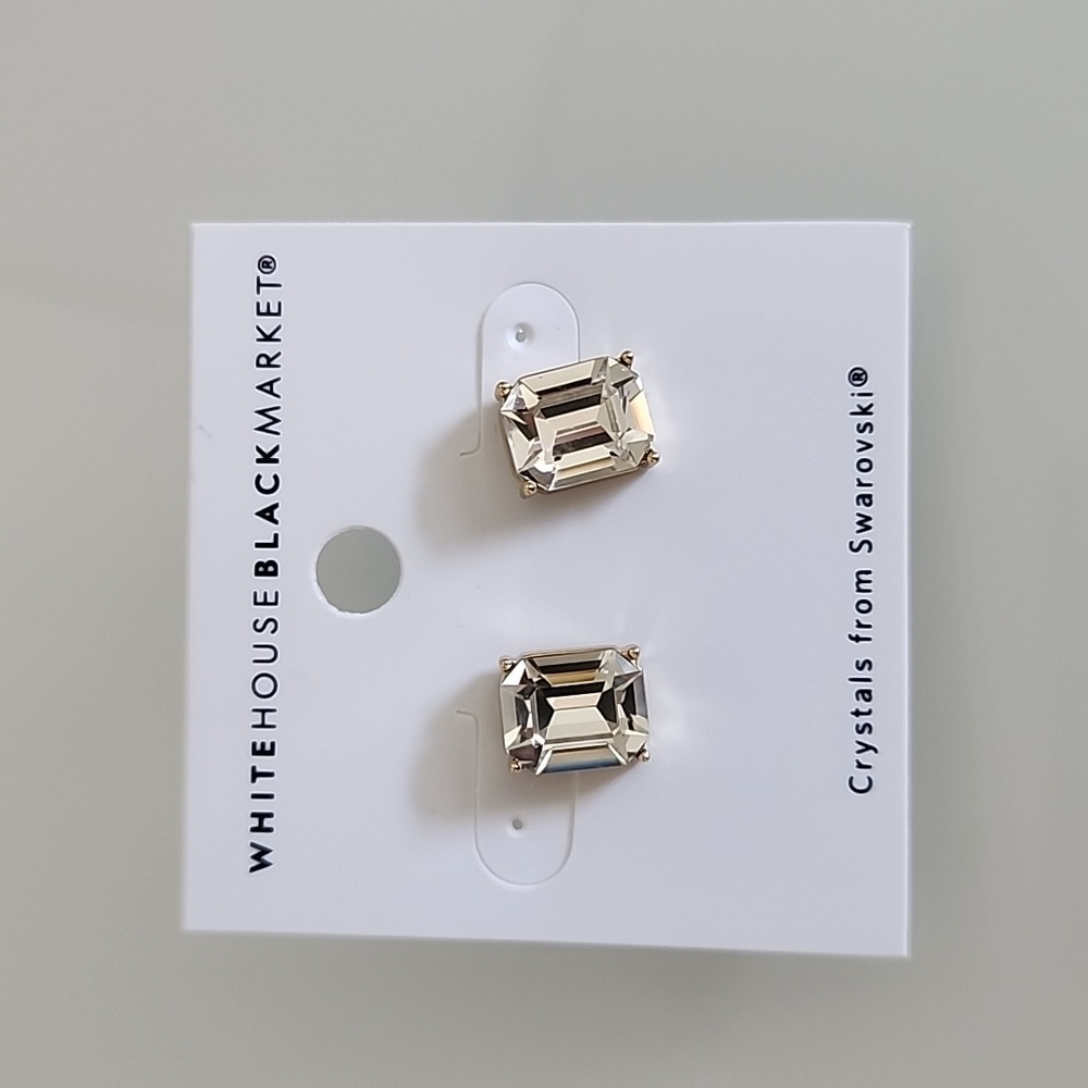 WHBM gold earrings, crystals from Swarovski